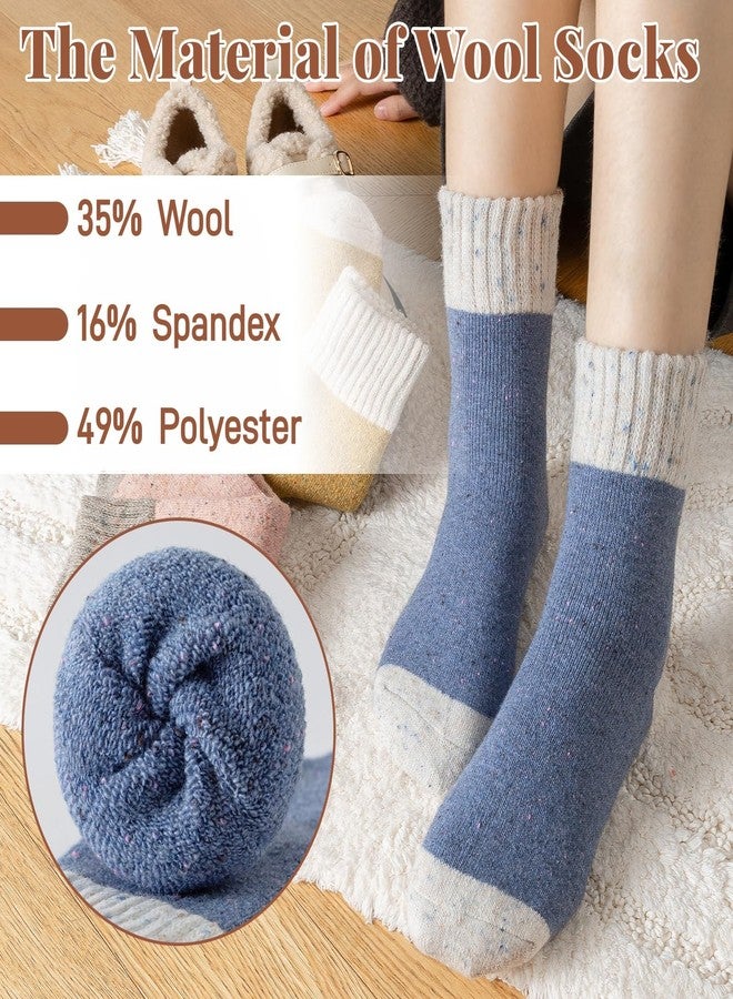 coclothy Wool Socks for Women - Wool Socks Womens Winter, Boot Sock for Women Men Thick Knit Soft Womens Crew Sock, Yellow/Pink/Blue/Gray/Black - Image 5
